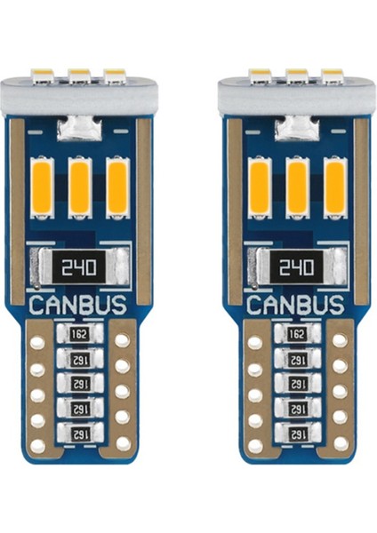 Dekoratif LED Ampul T10-15SMD 4014 Canbus 12V Çift Turuncu / LAAM863