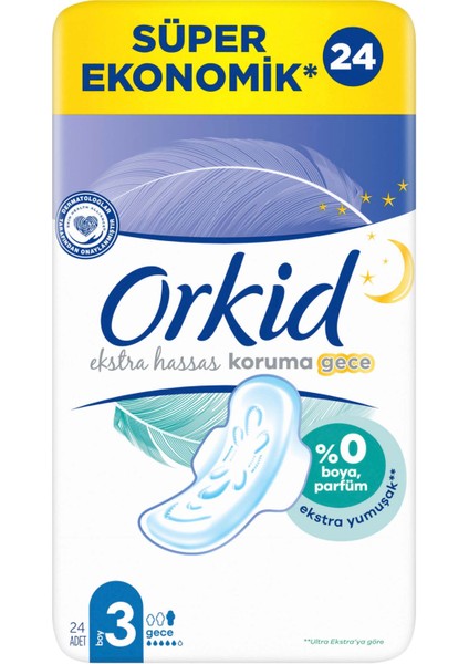 Extra Hassas Koruma Süper Ekonomik (Boy 3) Gece 24lü Hijyenik Ped
