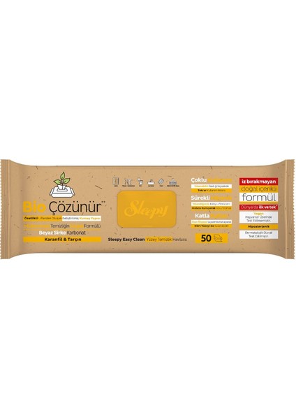 Bio Çözünür Yüzey Temizlik Havlusu&Mendili Karanfil&Tarçın 3x50 (150 Yaprak)