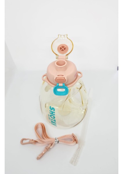 Hippo ST-6645 1300ML Tritan Askılı-Tutma Saplı Pipetli-Pipetsiz Kullanım Matara Soft Pembe fırsatları