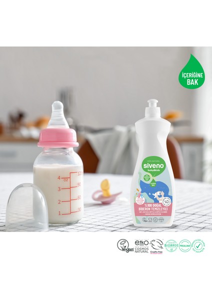 %100 Doğal Bebek Çamaşır Sabunu 750 ml & Biberon Emzik Temizleyici Elde Bulaşık Sabunu 500 ml Set