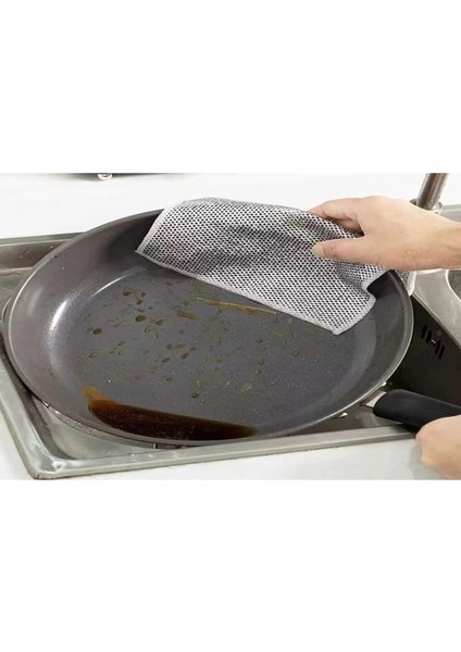 10 Adet Inox Bez Telli Bulaşık Bezi, Zor Kir Bezi, Mutfak Banyo Bezi Çift Katlı Tel Bez