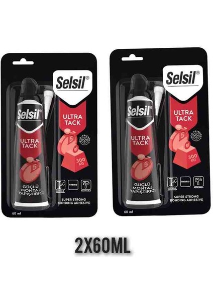 Ultra Tack Güçlü Montaj Yapıştırıcı 2X60 ml