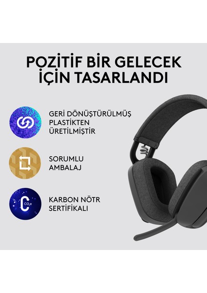 Zone Vibe 100 Mikrofonlu Kablosuz Bluetooth Kulak Üstü Kulaklık - Siyah