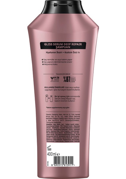 Schwarzkopf Gliss Serum Deep Repair Onarıcı Şampuan 400 Ml