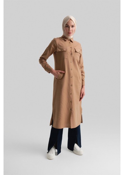 Tunik Elbise 24YD6404 Camel