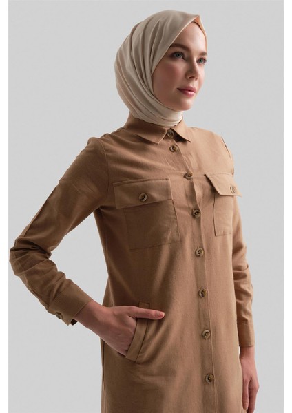 Tunik Elbise 24YD6404 Camel