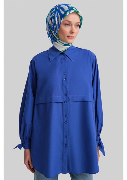 Kol Detaylı Gömlek 23K3441 Saks