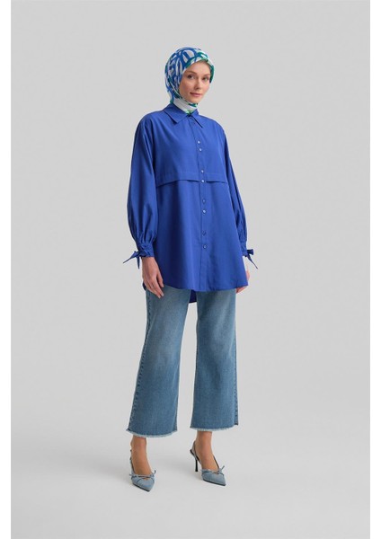 Kol Detaylı Gömlek 23K3441 Saks fiyatları