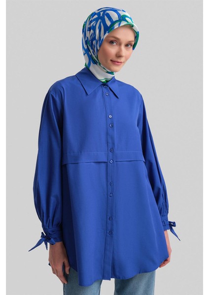 Kol Detaylı Gömlek 23K3441 Saks fırsatları