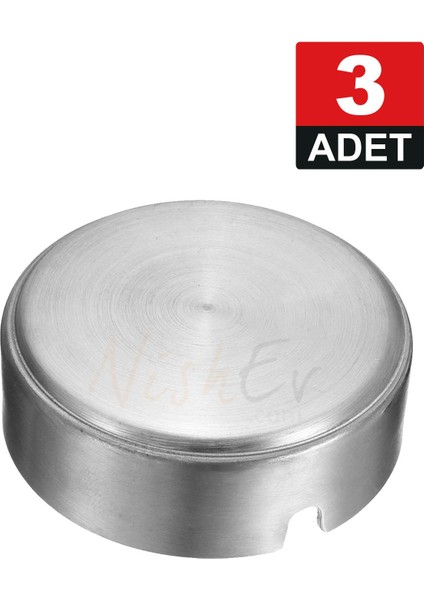 3 Adet Elit Büyük Boy Paslanmaz Çelik Kül Tablası Krom Küllük 10CM modelleri