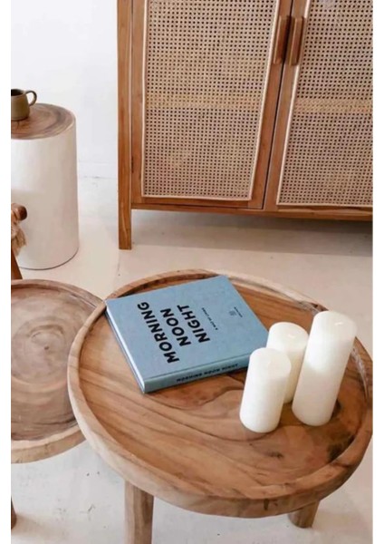 3 Lü Set Büyük Mum Beyaz 7cm Çap 5-9-15 cm