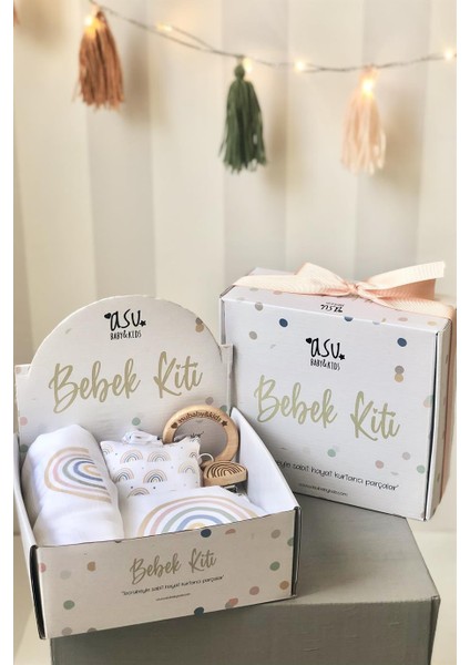 Pastel Rainbow Pamuk Bebek Hediye Kiti fiyatları