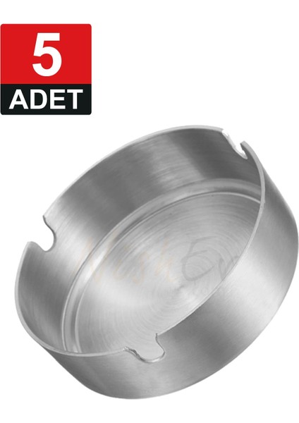 5 Adet Elit Büyük Boy Paslanmaz Çelik Kül Tablası Krom Küllük 10CM fiyatları