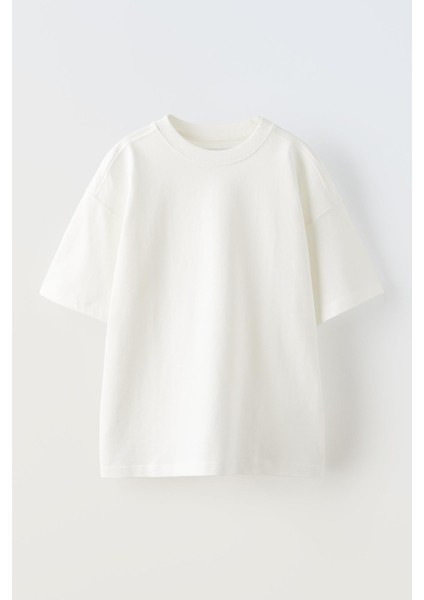 Unisex Beyaz Oversize Pamuk Dolar Deste Baskılı Örme T-Shirt