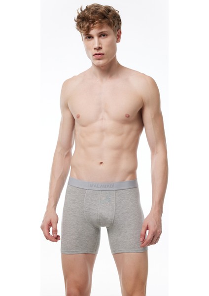 Erkek Siyah Beyaz Gri 3 Lü Paket Modal Uzun Boxer 010 3M010