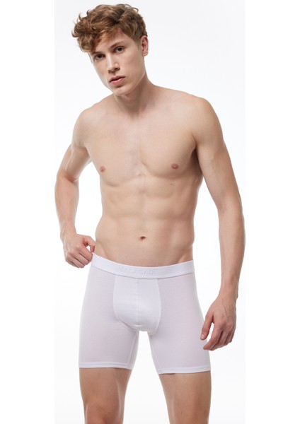 Erkek Siyah Beyaz Gri 3 Lü Paket Modal Uzun Boxer 010 3M010