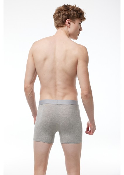 Erkek Gri 5 Li Paket Biyeli Modal Boxer 017 5MB017