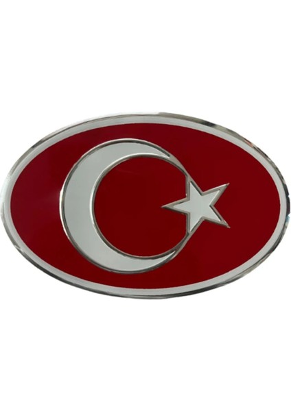 Ay Yıldız Alüminyum Arma Yapıştırma Ay Yıldız Arma Oval 125X85 mm 1ADET