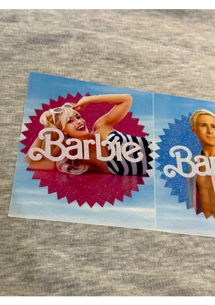 19 x 12 cm Ütü Ile Yapışan Barbie Kız Erkek Transfer Baskı Tişört Kot Kumaş Arma