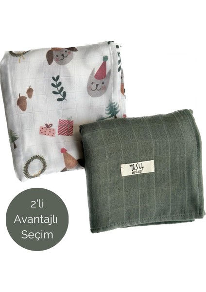 Mix&match 2'li Pamuk Müslin Joyful New Year&sage Green fiyatları