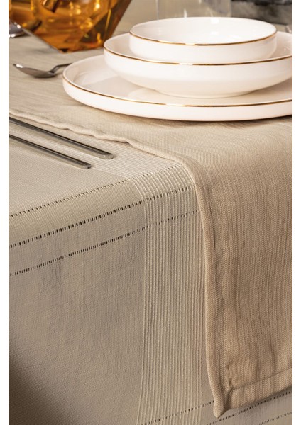 Antique Jasmine Bej Keten Masa Örtüsü fiyatları