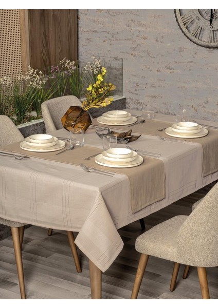 Antique Jasmine Bej Keten Masa Örtüsü indirimleri