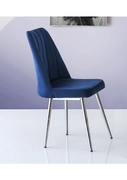 Sd Krom Ayaklı Babyface Kumaş Salon Balkon ve Mutfak Sandalyesi 6 Adet