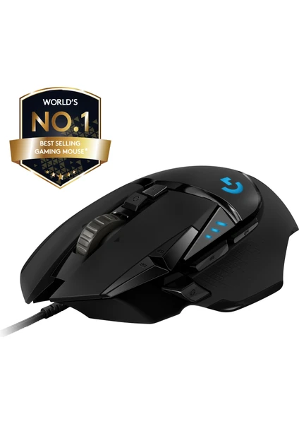 G G502 HERO LIGHTSYNC 25.600 DPI Yüksek Performanslı Kablolu Oyuncu Mouse - Siyah