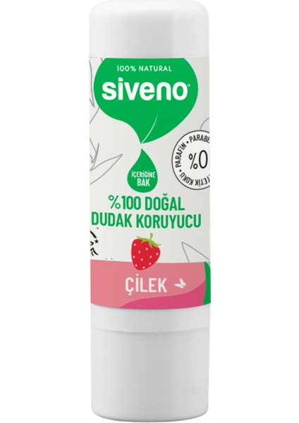 %100 Doğal Dudak Koruyucu Çilek Bitkisel Lipbalm Dudak Kremi Nemlendirici Parlatıcı Onarıcı 6G