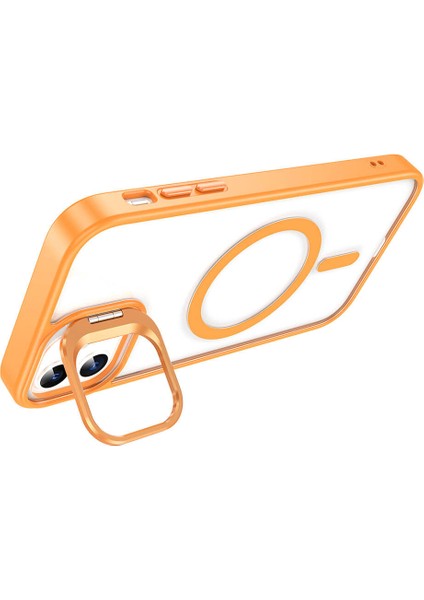 iPhone 15 Kılıf Magsafe Wireless Şarj Özellikli Standlı Zore Magsafe Klon Lensli Kapak fırsatları