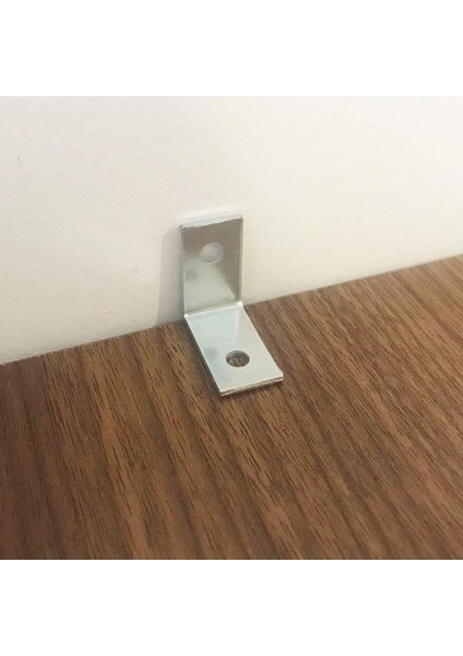 4 Adet Mobilya Eşya Dolap Duvar Sabitleyici Köşe Bağlantı L Demir Gönye Deprem Güvenliği 25X25X15MM