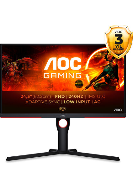 24.5" 25G3ZM/BK 240Hz 0.5ms HDMI DP AdaptiveSync FHD VA Gaming Monitör