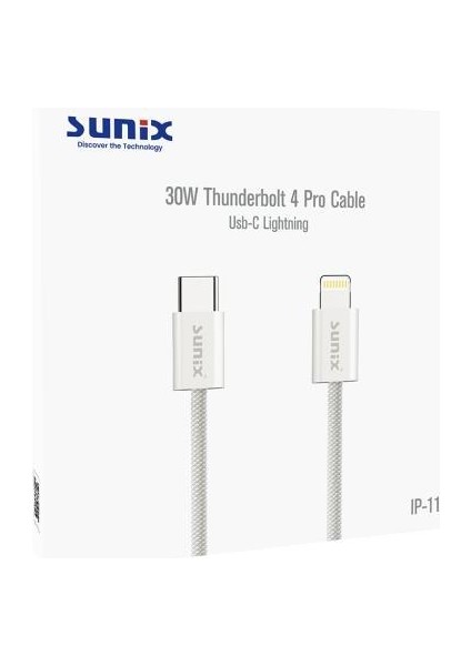30W Hızlı Şarj Usb-C Lightning Data ve Şarj Kablosu IP11