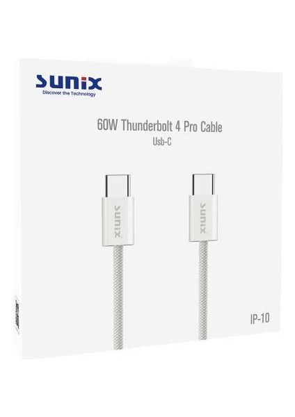 60W Hızlı Şarj Usb-C Örgülü Data ve Şarj Kablosu IP10