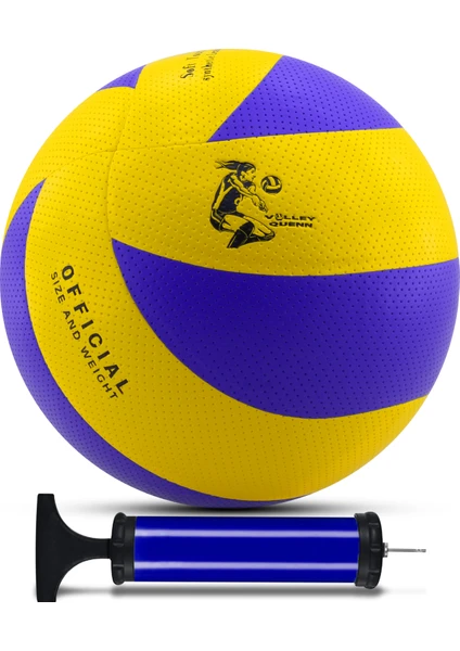 Yapıştırma Voleybol Topu Pompalı Set Soft Touch Iç-Dış Mekan Uygun 8 Panel Mavi 280 Gram