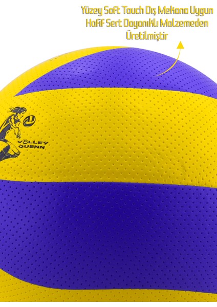 Yapıştırma Voleybol Topu Pompalı Set Soft Touch Iç-Dış Mekan Uygun 8 Panel Mavi 280 Gram