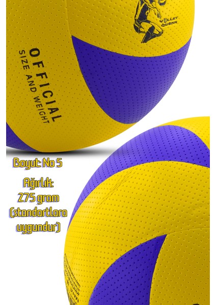 Yapıştırma Voleybol Topu Pompalı Set Soft Touch Iç-Dış Mekan Uygun 8 Panel Mavi 280 Gram