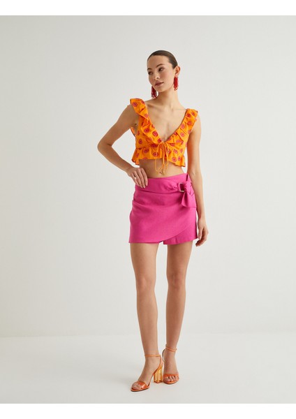 Metal Aksesuarlı Mini Şort Etek fiyatları