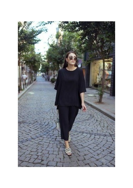 Keten Viskon Comfort Ikili Takım 36 - Siyah