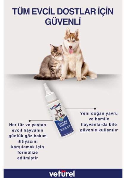 Göz Bakım Solüsyonu 2x100ml Kedi Göz Köpek Göz Temizleme Gözyaşı Lekesi