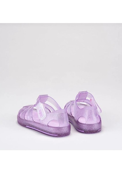 Star Glitter Kız Çocuk Simli Mor Sandalet modelleri