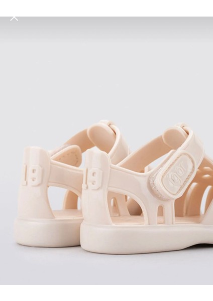 Tobby Gloss Çocuk Sandalet Ivory/ Krem Rengi