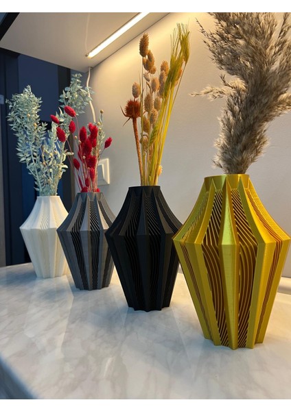 Deka Vase Dekoratif Modern Vazo Özel Tasarım 21 cm Yükseklik, 14 cm Genişlik - Deka Vase