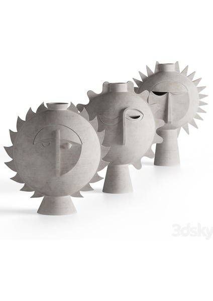 Aztek Güneş Vazo Sert Plastik 3'Lü Dekoratif Iskandinav Vazo Büyük Boy 25 cm indirimleri