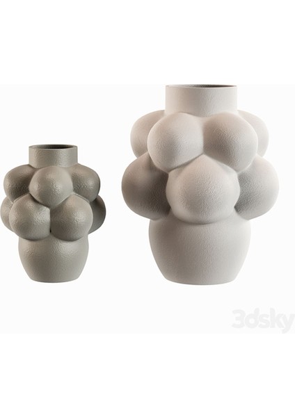 Bubble Modern Vazo Sert Plastik 2'Li Dekoratif Modern Vazo Büyük Boy 25 cm