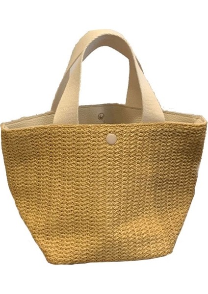Taşınabilir Hasır Çanta Yaz Pastoral Tarzı Çok Yönlü Dokuma Çanta (Yurt Dışından)