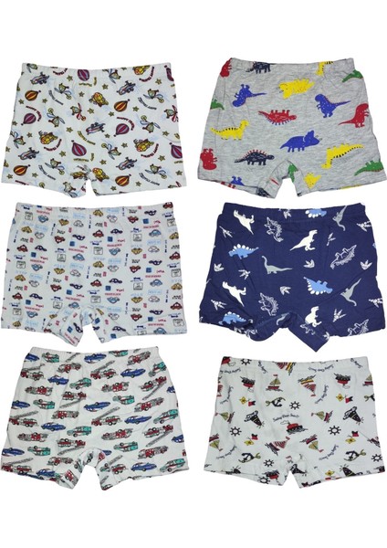 6 Adet Likralı Erkek Çocuk Empirme Desenli Mody Penye Boxer fırsatları