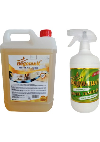 Konsantre Kir Leke Çözücü Çok Amaçlı Genel Temizlik 5 Litre 1 Litre