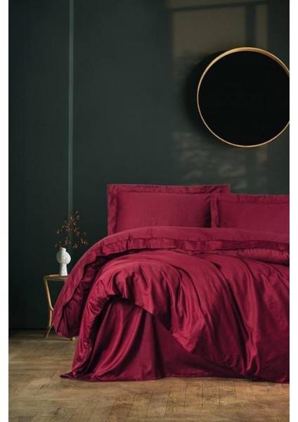 Tek Kişilik Saten Nevresim Takımı - Elegante Bordo